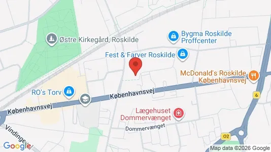 Erhvervslokaler til leje i Roskilde - kort over placeringen
