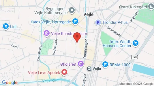 Erhvervslokaler til leje i Vejle Centrum - Foto fra Google Street View