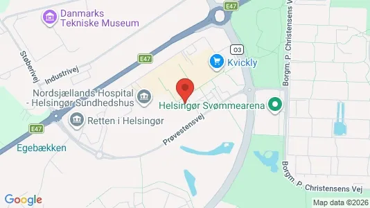 Erhvervslokaler til leje i Helsingør - kort over placeringen
