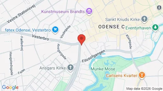 Erhvervslokaler til leje i Odense C - kort over placeringen