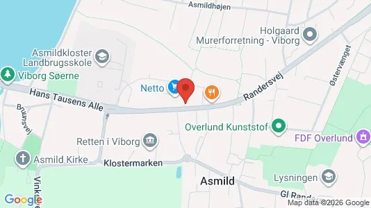 Erhvervslokaler til leje i Viborg - kort over placeringen