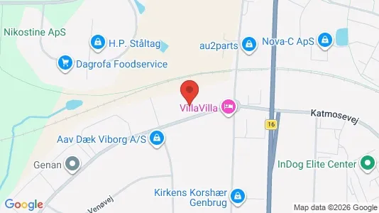 Erhvervslokaler til leje i Viborg - kort over placeringen
