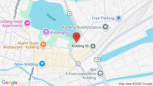 Erhvervslokaler til leje i Kolding - kort over placeringen