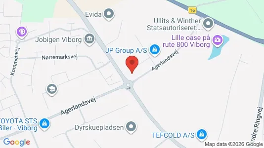 Erhvervslokaler til leje i Viborg - kort over placeringen