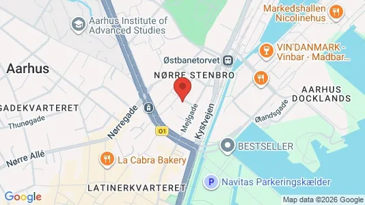Erhvervslokaler til leje i Århus C - kort over placeringen