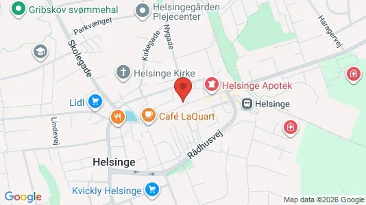 Erhvervslokaler til leje i Helsinge - kort over placeringen