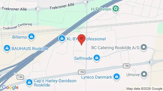 Erhvervslokaler til leje i Roskilde - kort over placeringen
