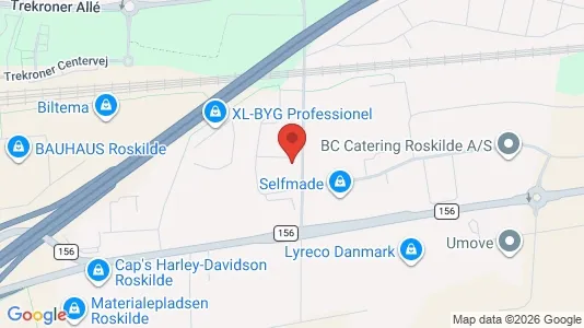 Erhvervslokaler til leje i Roskilde - kort over placeringen