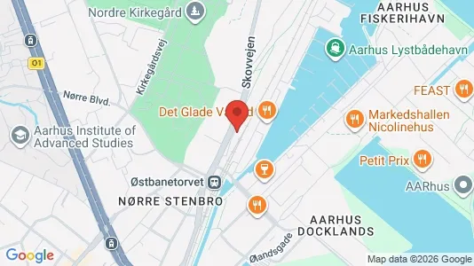 Erhvervslokaler til leje i Århus C - kort over placeringen