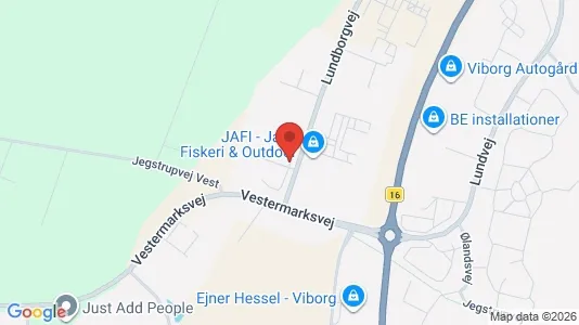 Erhvervslokaler til leje i Viborg - kort over placeringen