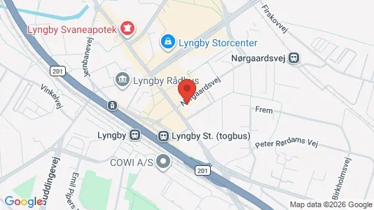 Erhvervslokaler til leje i Kongens Lyngby - kort over placeringen