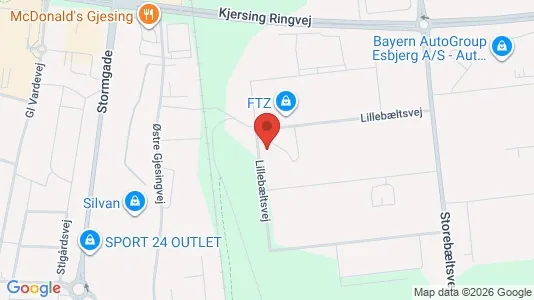 Erhvervslokaler til leje i Esbjerg N - kort over placeringen