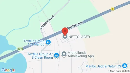 Erhvervslokaler til leje i Maribo - kort over placeringen
