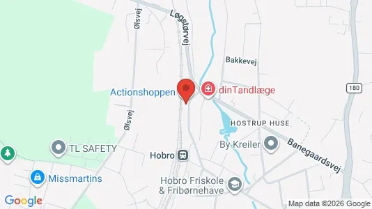 Erhvervslokaler til leje i Hobro - kort over placeringen