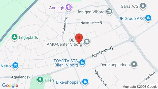 Erhvervslokaler til leje i Viborg - kort over placeringen
