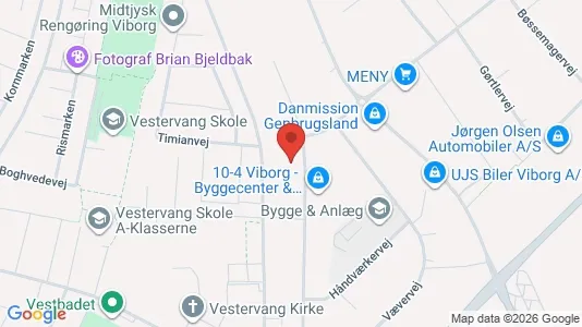 Erhvervslokaler til leje i Viborg - kort over placeringen