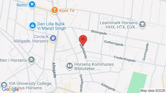 Erhvervslokaler til leje i Horsens - kort over placeringen