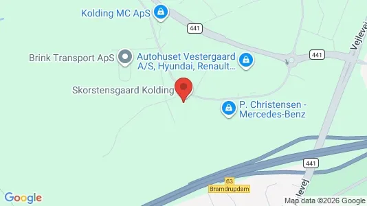 Erhvervslokaler til leje i Kolding - kort over placeringen