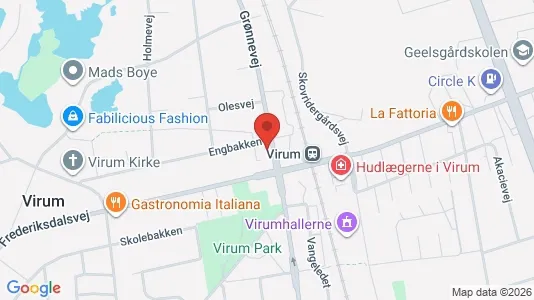 Erhvervslokaler til leje i Virum - kort over placeringen