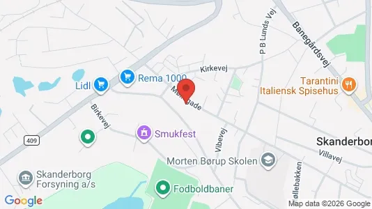 Erhvervslokaler til leje i Skanderborg - kort over placeringen