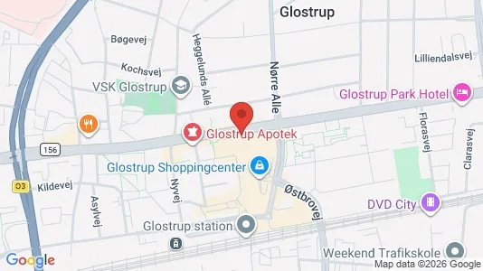 Erhvervslokaler til leje i Glostrup - kort over placeringen