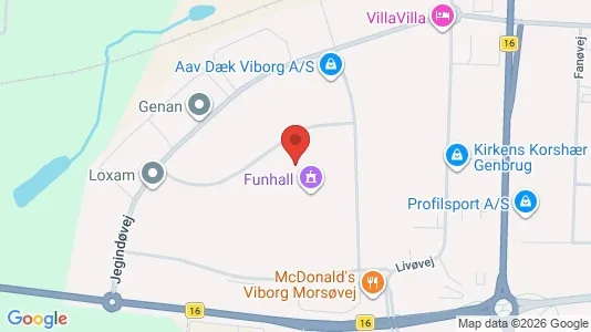 Erhvervslokaler til leje i Viborg - kort over placeringen