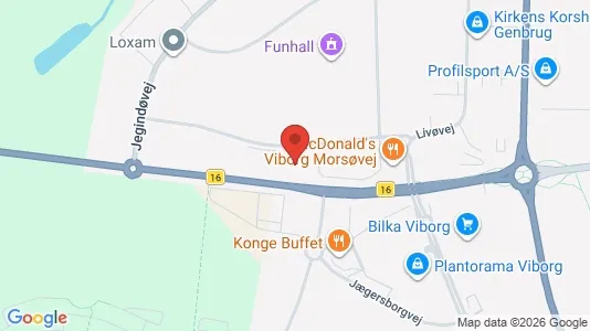Erhvervslokaler til leje i Viborg - kort over placeringen