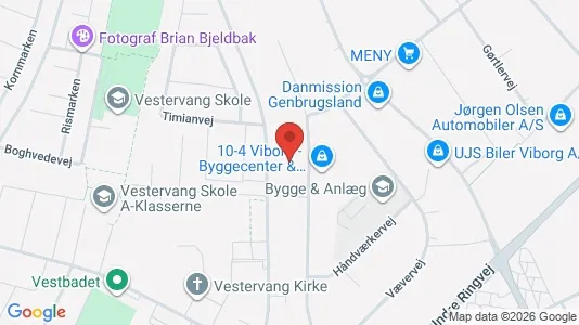 Erhvervslokaler til leje i Viborg - kort over placeringen