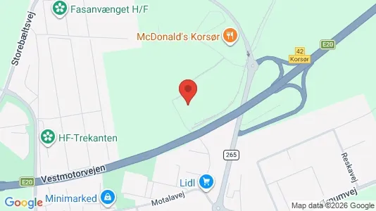 Erhvervslokaler til leje i Korsør - kort over placeringen