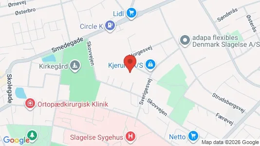 Erhvervslokaler til leje i Slagelse - kort over placeringen