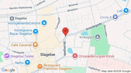 Erhvervslokaler til leje i Slagelse - kort over placeringen