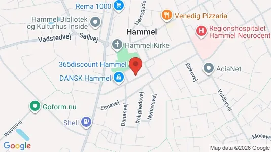 Erhvervslokaler til leje i Hammel - kort over placeringen