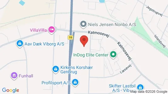 Erhvervslokaler til leje i Viborg - kort over placeringen