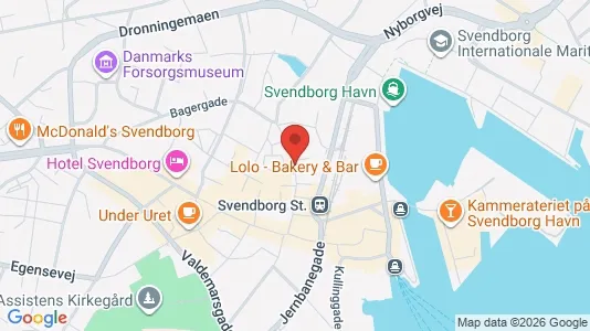 Erhvervslokaler til leje i Svendborg - kort over placeringen