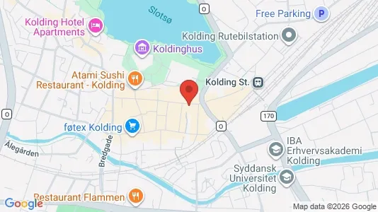 Erhvervslokaler til leje i Kolding - kort over placeringen