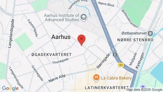Erhvervslokaler til leje i Århus C - kort over placeringen