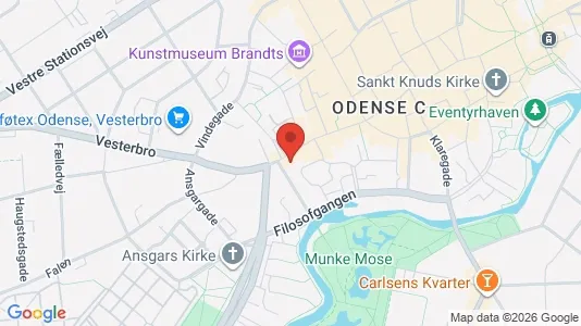 Erhvervslokaler til leje i Odense C - kort over placeringen