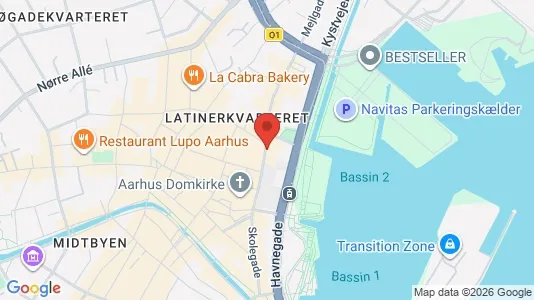 Erhvervslokaler til leje i Århus C - kort over placeringen