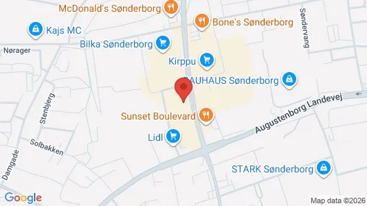 Erhvervslokaler til leje i Sønderborg - kort over placeringen