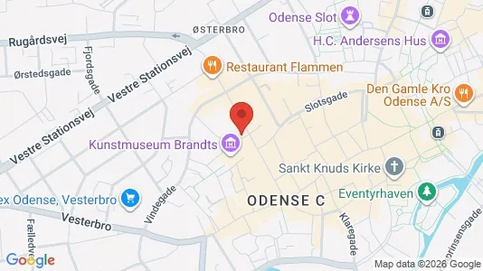 Erhvervslokaler til leje i Odense C - kort over placeringen