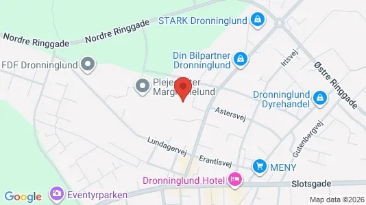 Erhvervslokaler til leje i Dronninglund - kort over placeringen