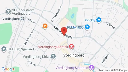 Erhvervslokaler til leje i Vordingborg - kort over placeringen