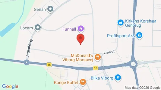 Erhvervslokaler til leje i Viborg - kort over placeringen