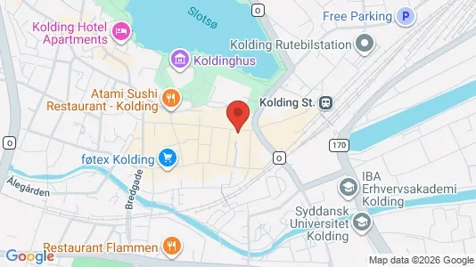 Erhvervslokaler til leje i Kolding - kort over placeringen