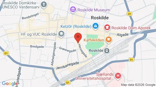 Erhvervslokaler til leje i Roskilde - kort over placeringen