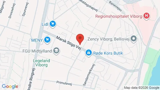 Erhvervslokaler til leje i Viborg - kort over placeringen