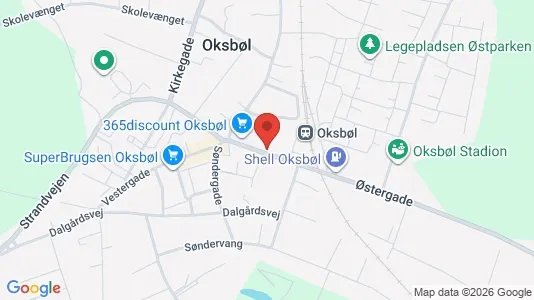 Erhvervslokaler til leje i Oksbøl - kort over placeringen