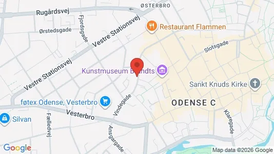Erhvervslokaler til leje i Odense C - kort over placeringen