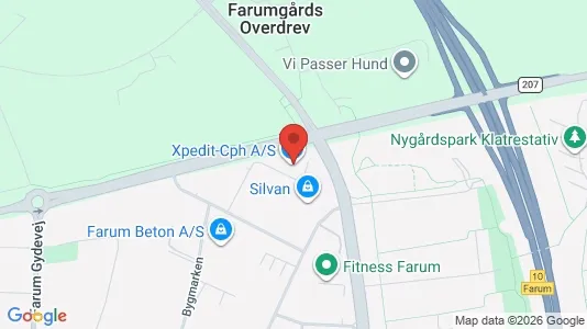 Erhvervslokaler til leje i Farum - kort over placeringen