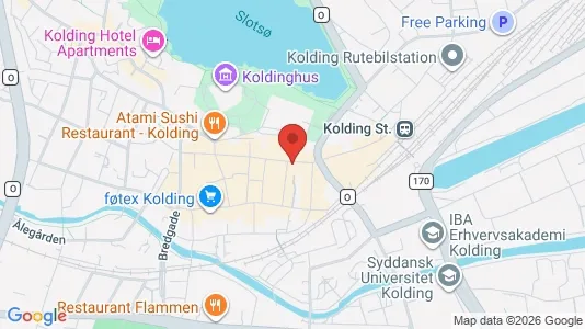 Erhvervslokaler til leje i Kolding - kort over placeringen